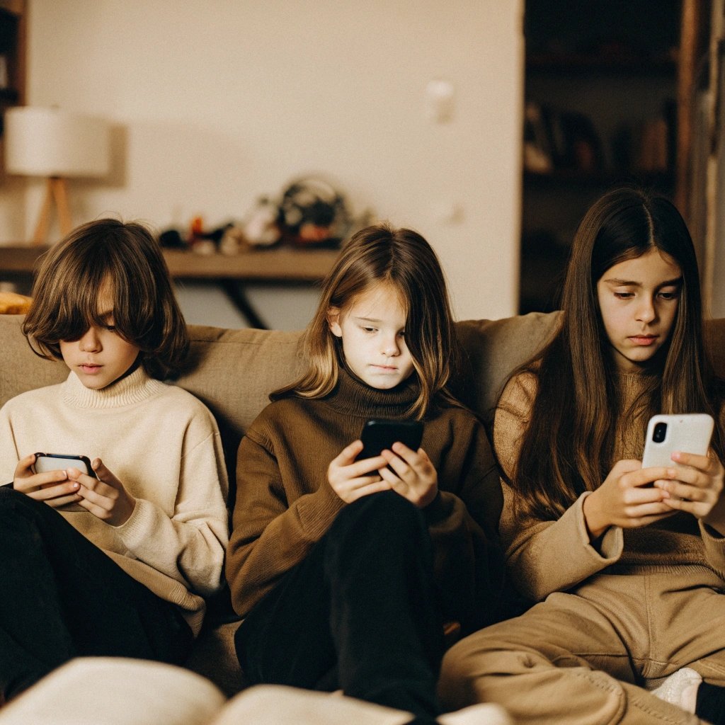 Kids on smartphones